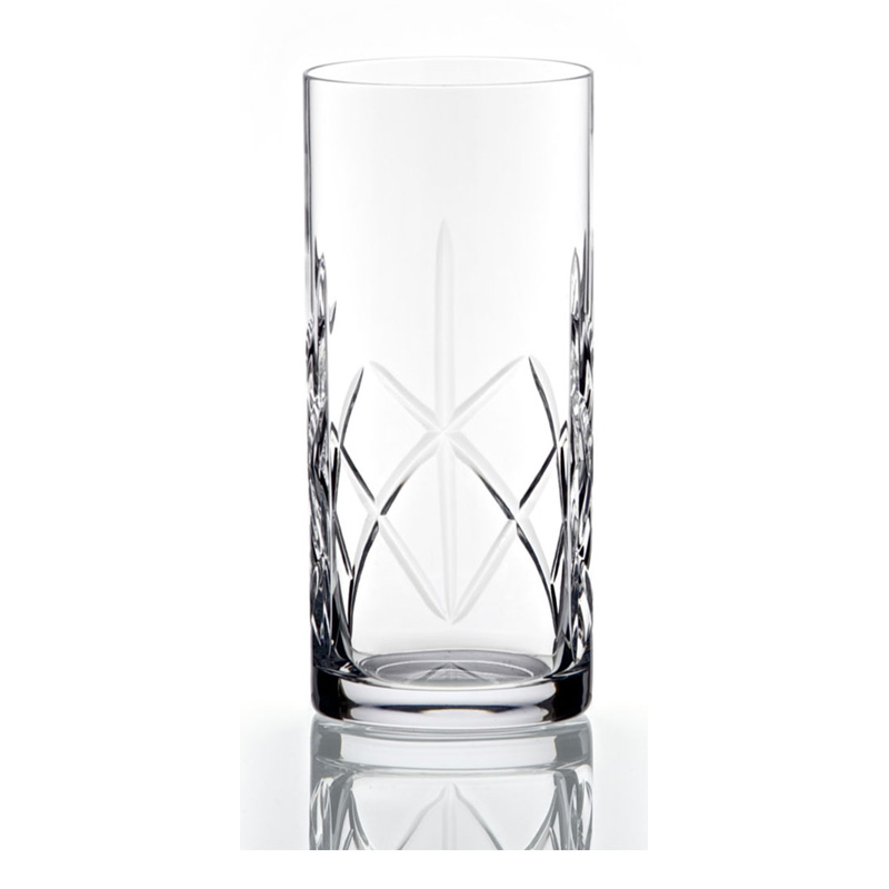 Flamenco Heavy Cut Crystal Highball Glass - 12.25oz