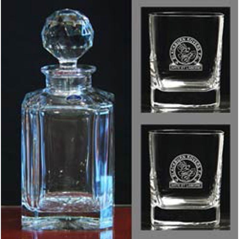 Plain Crystal Decanter And Glass Set