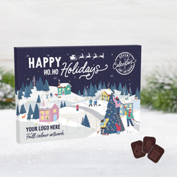 Branded Chocolate Advent Calendar with a snow scene print