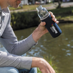 Branded glass reusable bottle