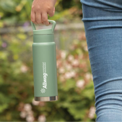 Branded steel reusable bottle