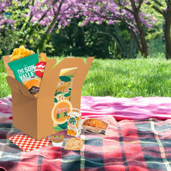 Picnic box on a picnic blanket