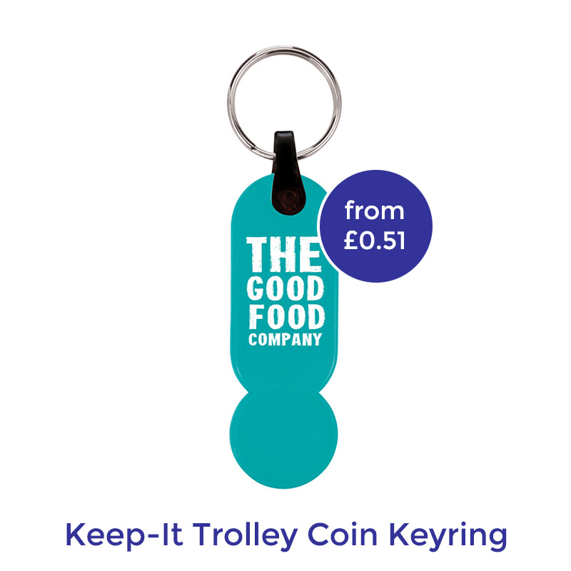 promotional trolley coin keyring