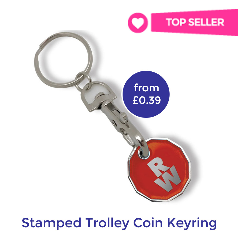 promotional trolley coin keyring
