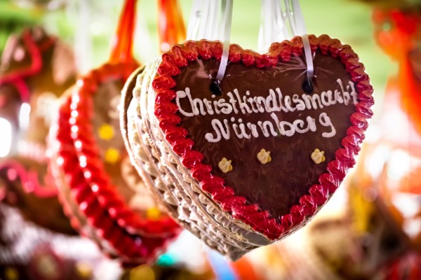 A decorated German gingerbread heart.