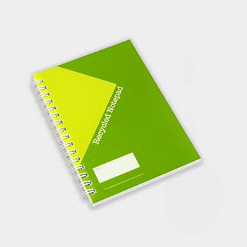 Green and Good A6 Wirebound White Cover Notebook - Recycled
