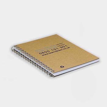 Green and Good A6 Wirebound Natural Board Notebook - Recycled