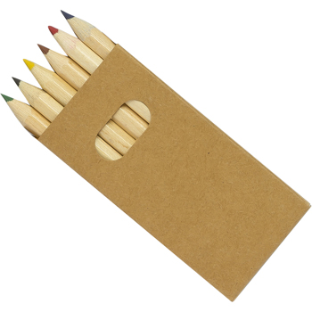 Colourworld Half Pencils Natural Brown Box 6 