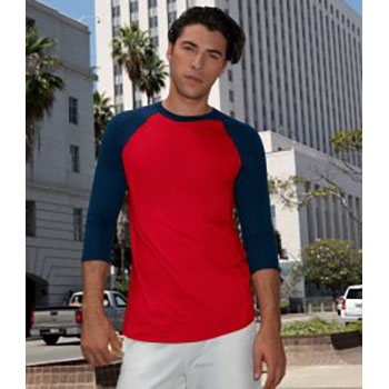 American Apparel Unisex 3/4 Sleeve Contrast Baseball T-Shirt