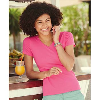 Fruit of the Loom Lady Fit V Neck T-Shirt