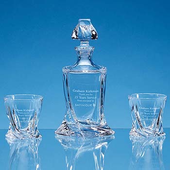 3pc 0.85ltr Quadro Crystalite Whisky Set supplied in a Gift Box