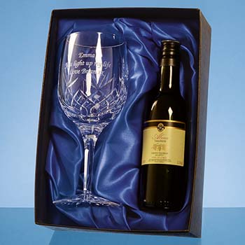 Single Goblet Gift Set with a 18.7cl Bottle of Red Wine