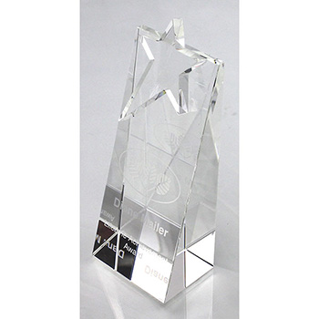 18cm Optical Crystal Star Rectangle Award