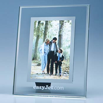 Clear Glass Frame with a Mirror Inlay for 4in x 6in Photo