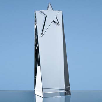21cm Optical Crystal Star Rectangle Award
