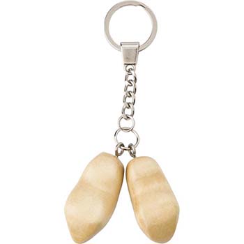 Steel Key Ring With A Set Wooden Dutch Shoes