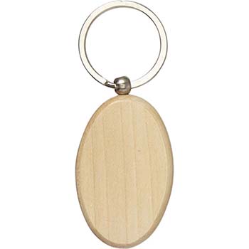 Oval Wooden Key Holder With Metal Ring