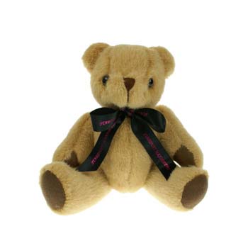 20cm Honey Jointed Bear with Bow