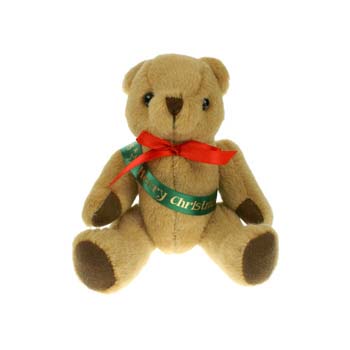 20cm Honey Jointed Bear with Sash