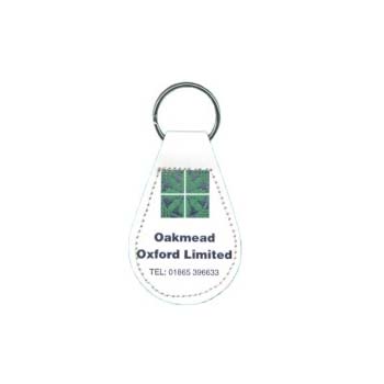 Recycled Leather Key Fob - Pear