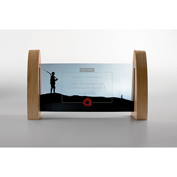 Acrylic Window Award with Real Wood Sides - 180 x 90mm