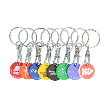 Plastic Pound Trolley Coin Keyring