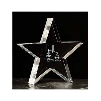 Small Optical Crystal Star Paperweight
