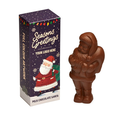 Eco Flip Top Box With Milk Chocolate Santa
