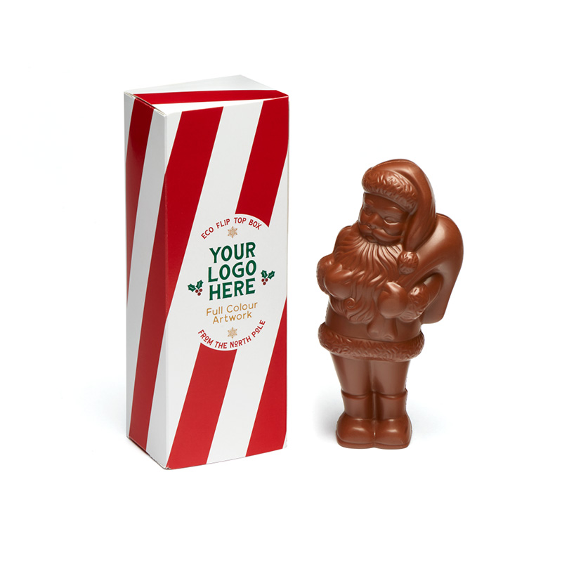 Eco Flip Top Box With Milk Chocolate Santa