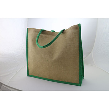 Large Natural Bag with Dyed Gusset