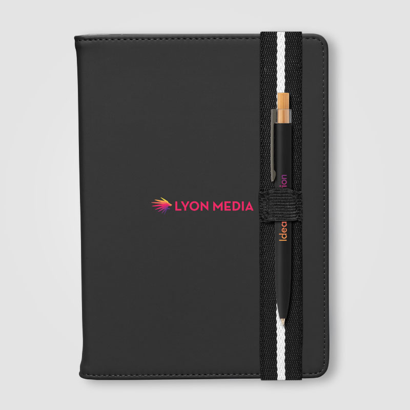 Newport Recycled Chevron Refillable Journal Pen Set - A5