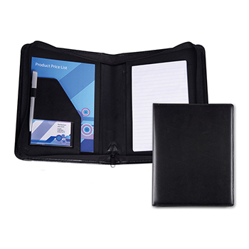 Belluno A5 Zipped Conference Folder - Black