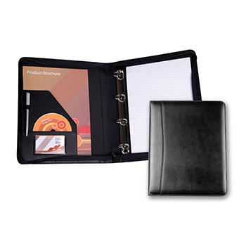 Ascot Leather Zipped Ring Binder