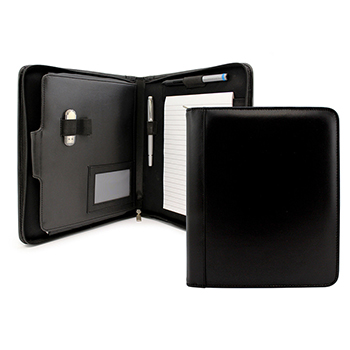 Deluxe Leather Compendium Folder with iPad or Tablet Pocket