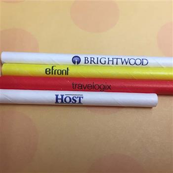 Printed Paper Drinking Straws - Coloured