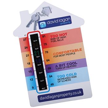 House Temperature Gauge Card with fixings