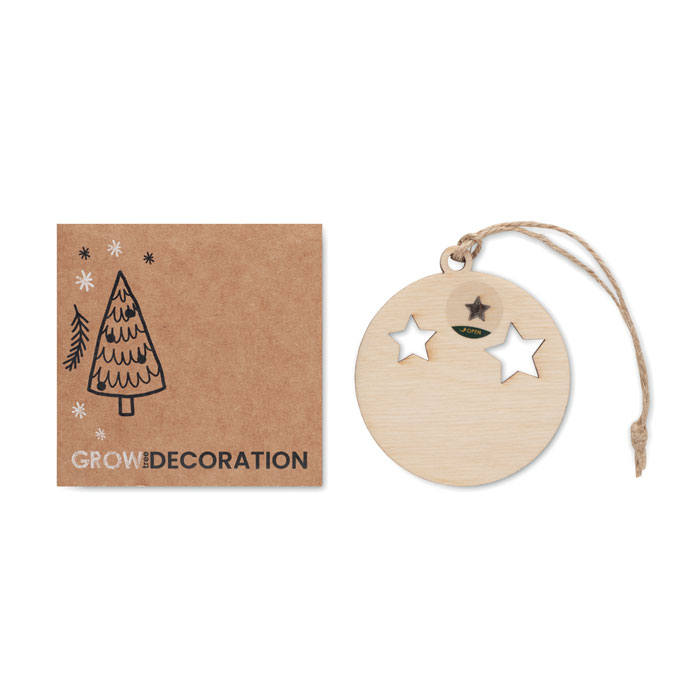 Wooden Bauble Shaped Decoration