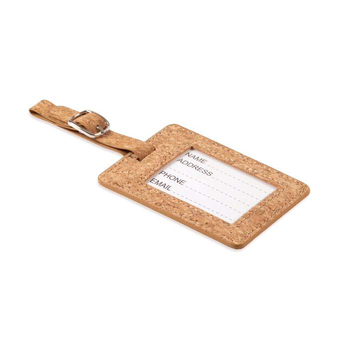 Cork Luggage Tag with Address Card       