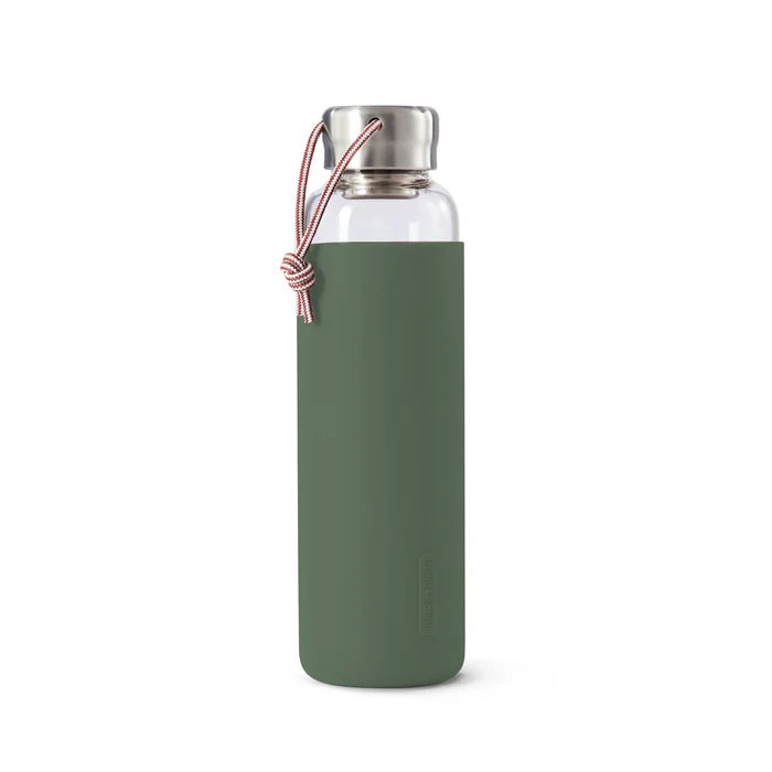Black and Blum Glass Water Bottle