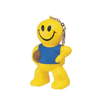 Stress Smiley Rugby Man Keyring