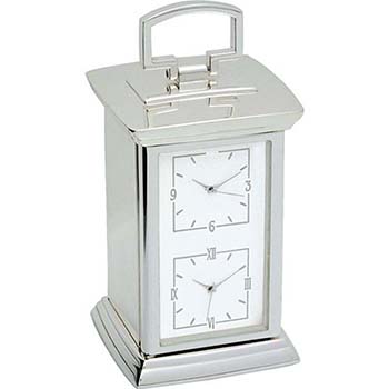 Twin Time Zone Carriage Clock