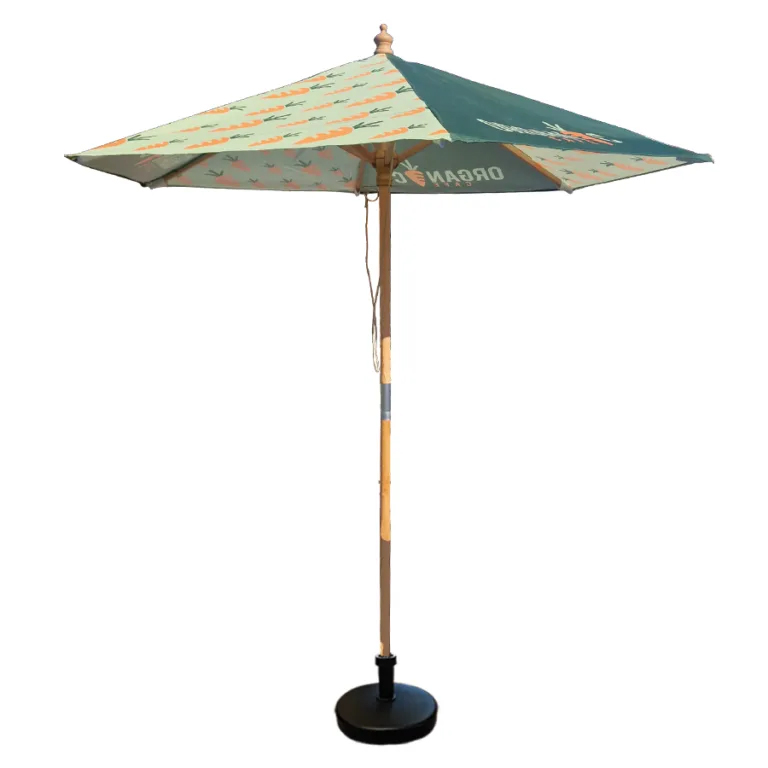 2m Round Wooden Eco Parasol