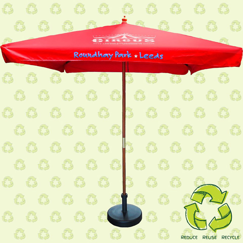 2M Square Wooden Eco Parasol 